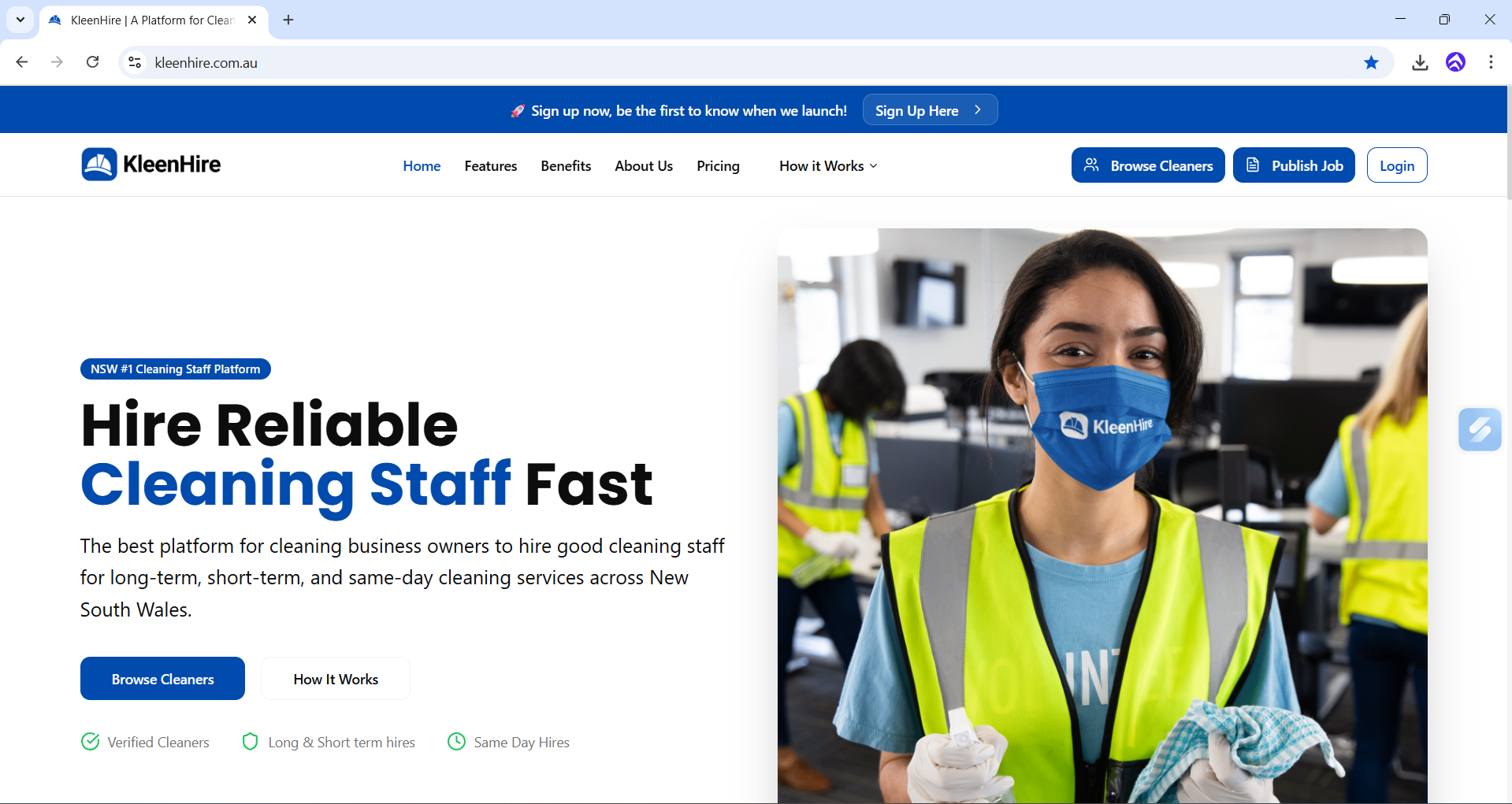 Cleaners Hiring Platform project showcase