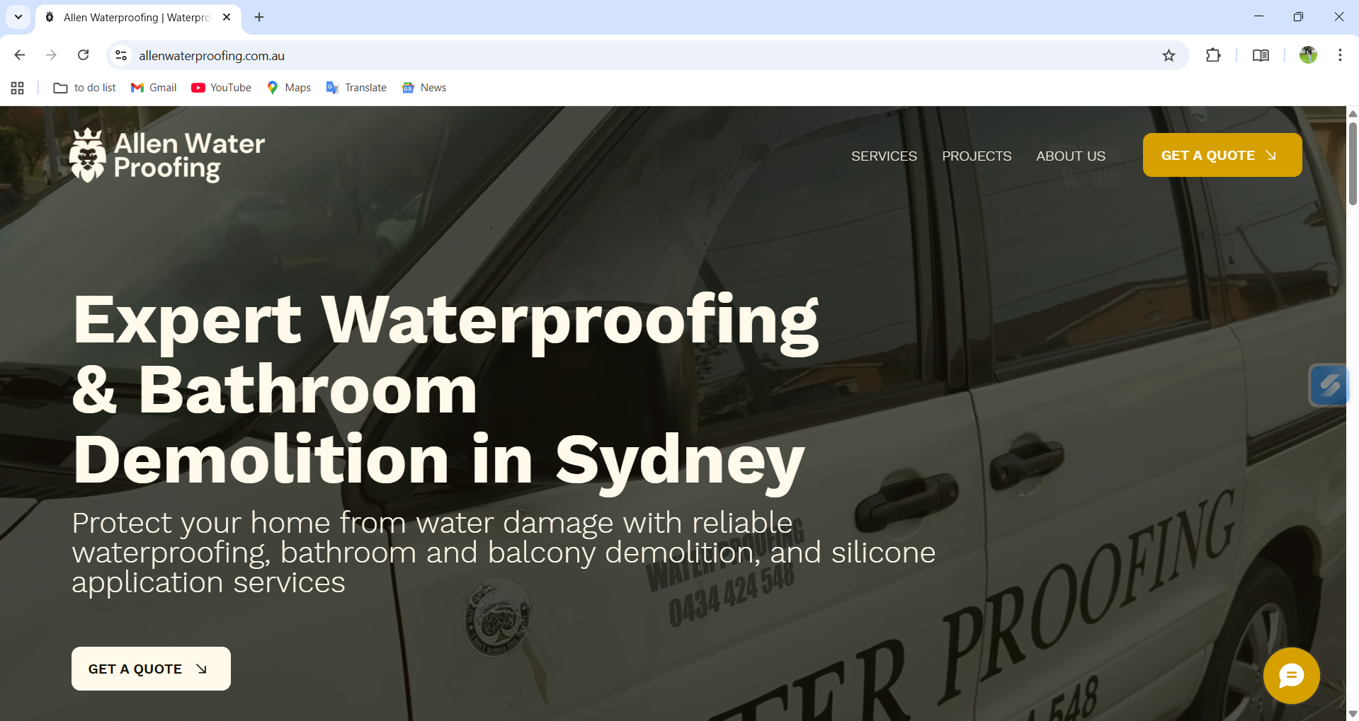 Service Business Website project showcase
